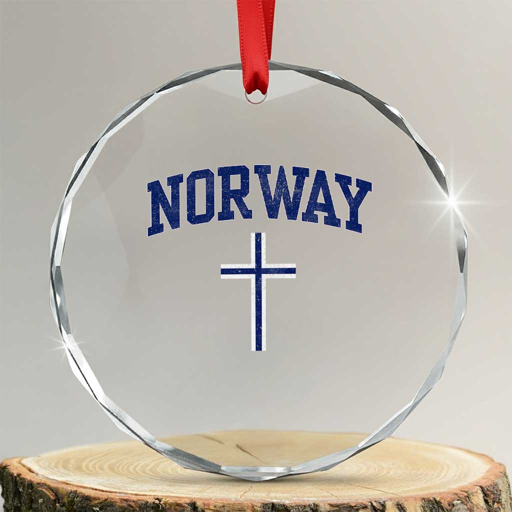 Norway Vintage Soccer Design The Nordic Cross Flag Crystal Glass Ornament