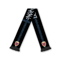Norwegian Football Custom 2026 Soccer Scarf Norge Viking Ornament Black Color