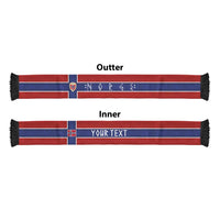 Norwegian Football Custom 2026 Soccer Scarf Norge Viking Ornament Red Color