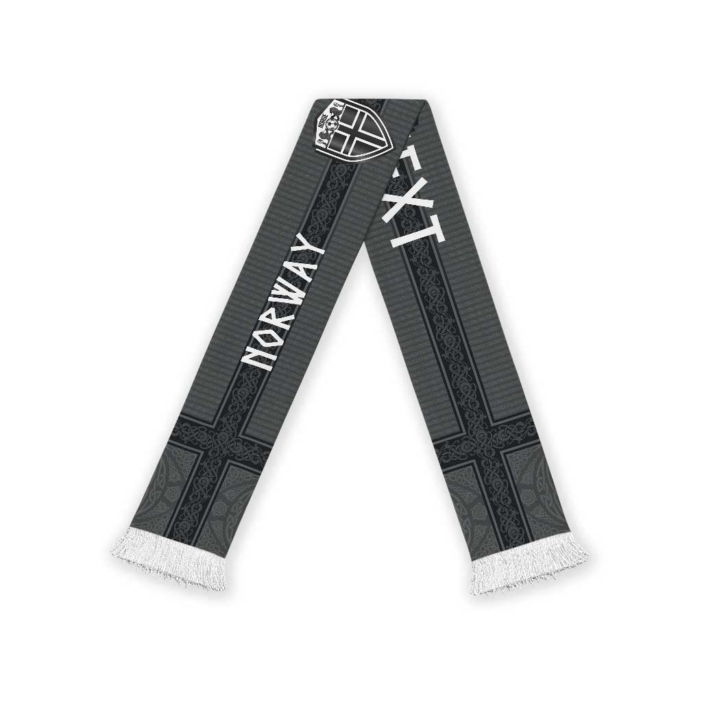 Norwegian Football Personalized Soccer Scarf Nordic Celtic Knot Cross Monochrome Scandinavian