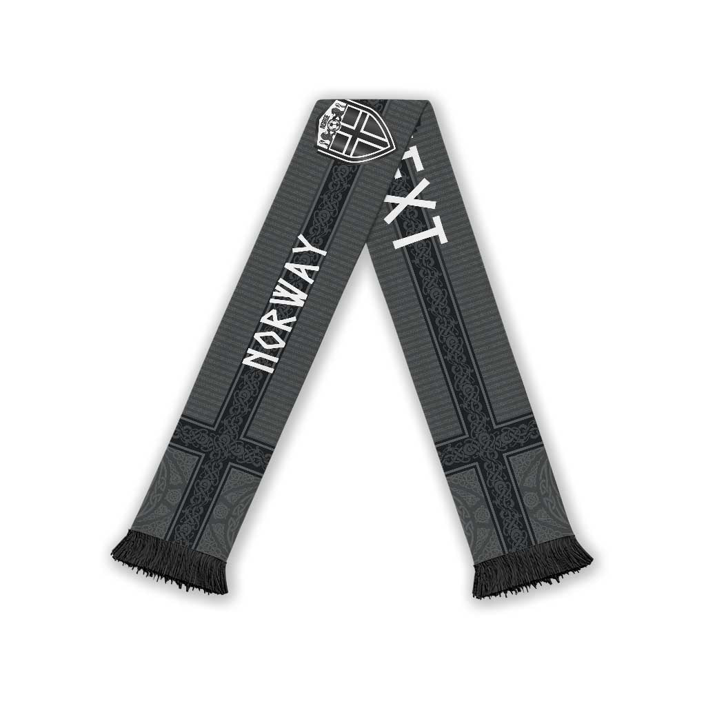 Norwegian Football Personalized Soccer Scarf Nordic Celtic Knot Cross Monochrome Scandinavian