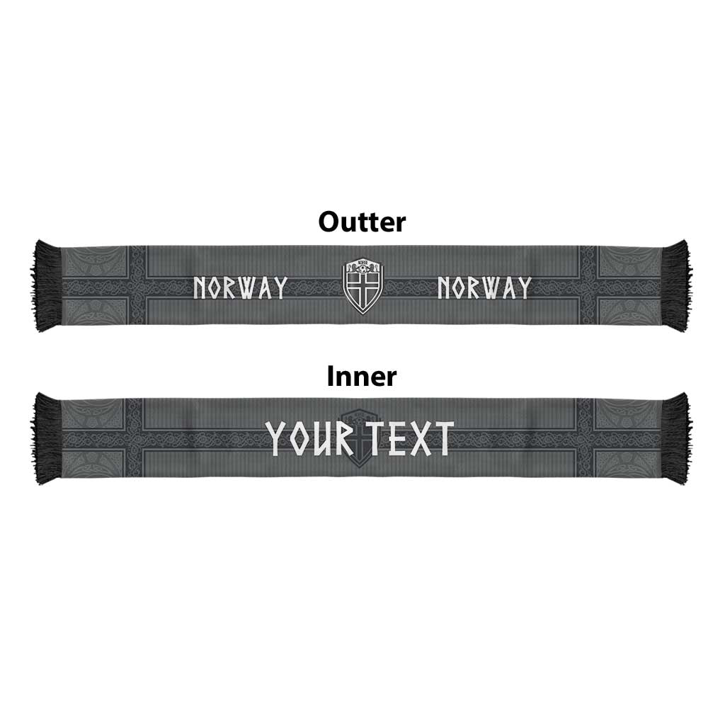 Norwegian Football Personalized Soccer Scarf Nordic Celtic Knot Cross Monochrome Scandinavian