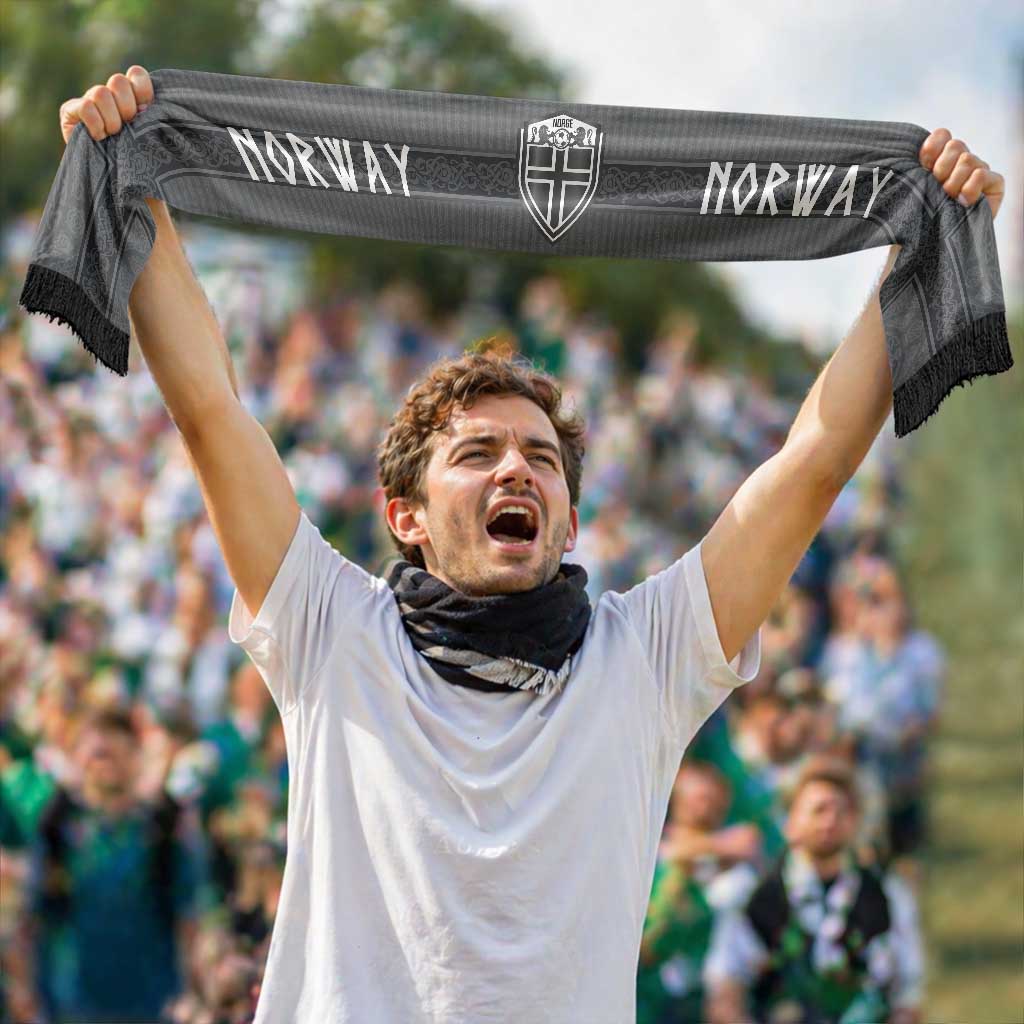 Norwegian Football Personalized Soccer Scarf Nordic Celtic Knot Cross Monochrome Scandinavian