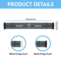 Norwegian Football Personalized Soccer Scarf Nordic Celtic Knot Cross Monochrome Scandinavian