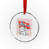 Norwegian Forest Cat Norway Flag Norge Pride Crystal Glass Ornament