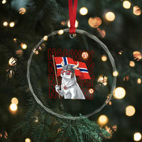 Norwegian Forest Cat Norway Flag Norge Pride Crystal Glass Ornament