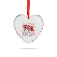 Norwegian Forest Cat Norway Flag Norge Pride Heart Crystal Glass Ornament