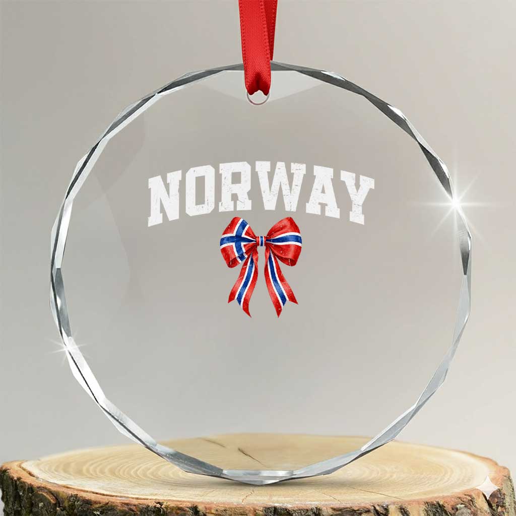 Norwegian Girl Coquette Bow Crystal Glass Ornament Norway Flag Pride Gift