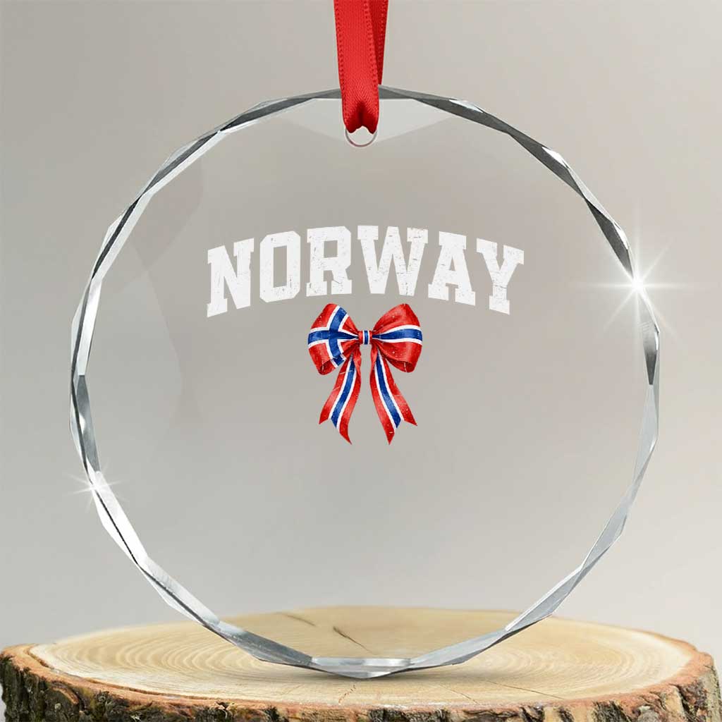 Norwegian Girl Coquette Bow Crystal Glass Ornament Norway Flag Pride Gift TS12