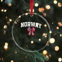 Norwegian Girl Coquette Bow Crystal Glass Ornament Norway Flag Pride Gift