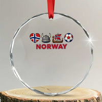Norwegian Pride Crystal Glass Ornament Norway Soccer Football Supporter Gift