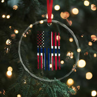 Norwegian Roots Half American Flag USA Norway Pride Crystal Glass Ornament