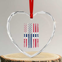 Norwegian Roots Half American Flag USA Norway Pride Heart Crystal Glass Ornament