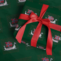 Norwegian Viking Ship Flag Boat Norway Heritage Wrapping Paper Roll