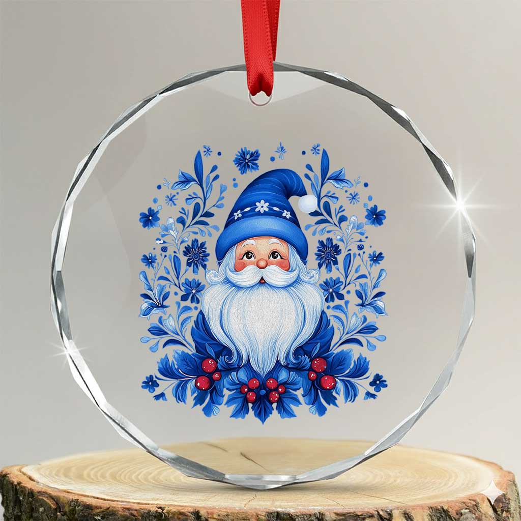 Norwegian Xmas Scandinavian Yule Santa Folk Art Winter Solstice Crystal Glass Ornament - Wonder Print Shop