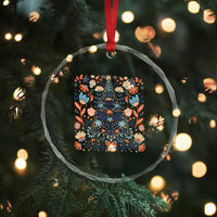 Norwegian Xmas Scandinavian Yule Xmas Tree Folk Art Winter Solstice Crystal Glass Ornament TS11