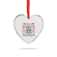 Norwegian Xmas Scandinavian Yule Xmas Tree Folk Art Winter Solstice Heart Crystal Glass Ornament - Wonder Print Shop
