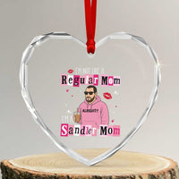 Not A Regular Mom I'm A Sandler Mom Heart Crystal Glass Ornament Retro Movie Actor Adam Fan - Wonder Print Shop
