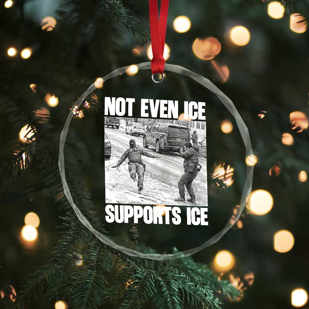 Not Even Ice Supports Ice Crystal Glass Ornament Viral Political Ice Slipping Captured Meme Against Ice