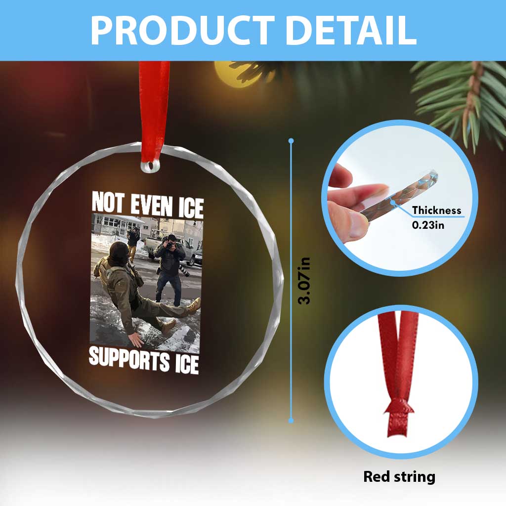 Not Even Ice Supports Ice Crystal Glass Ornament Viral Political Ice Slipping Meme Against Ice Satire