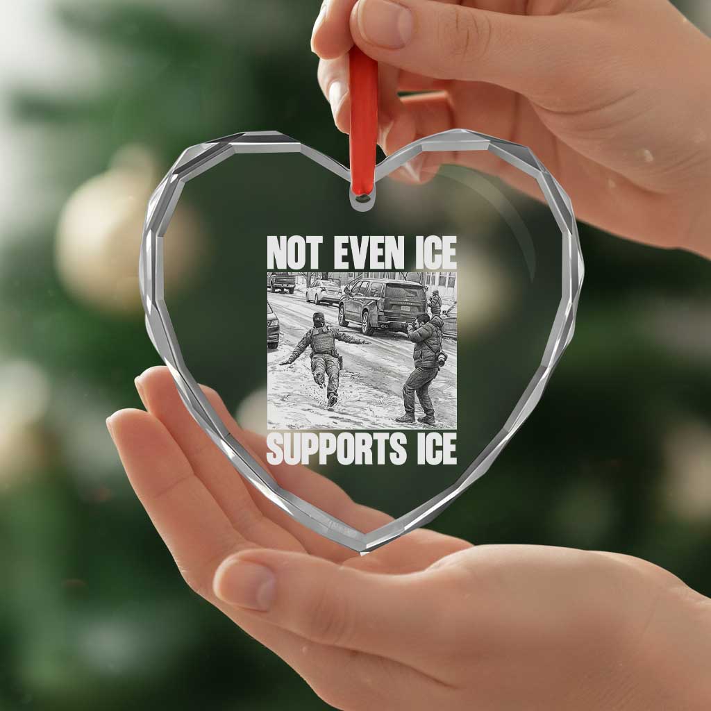 Not Even Ice Supports Ice Heart Crystal Glass Ornament Viral Political Ice Slipping Captured Meme Against Ice