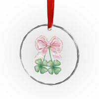 Not Lucky Just Blessed Crystal Glass Ornament Blessed Christian Shamrocks St Patricks Day Coquette - Wonder Print Shop