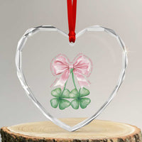 Not Lucky Just Blessed Heart Crystal Glass Ornament Blessed Christian Shamrocks St Patricks Day Coquette - Wonder Print Shop