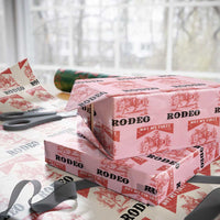 Not My First Rodeo Vintage Cowboy Graphic Wrapping Paper Roll Retro Western Desert Scene with Horse and Cactus
