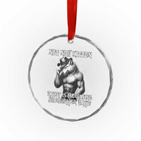 Not Now Kitten Daddy Increasing Shareholder Value Crystal Glass Ornament Funny Alpha Wolf Meme