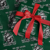 Not Now Kitten Daddy Increasing Shareholder Value Wrapping Paper Roll Funny Alpha Wolf Meme