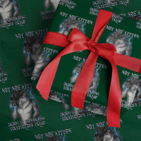 Not Now Kitten Daddy Increasing Shareholder Value Wrapping Paper Roll Funny Werewolf Meme Sarcastic