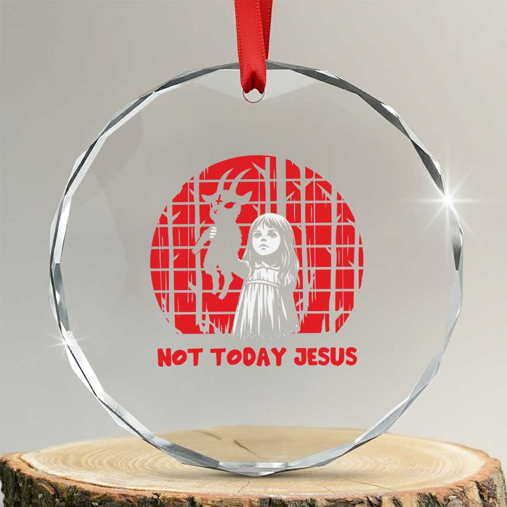 Not Today Jesus Crystal Glass Ornament Gothic Dark Art Pastel Goth Creepy Graphic