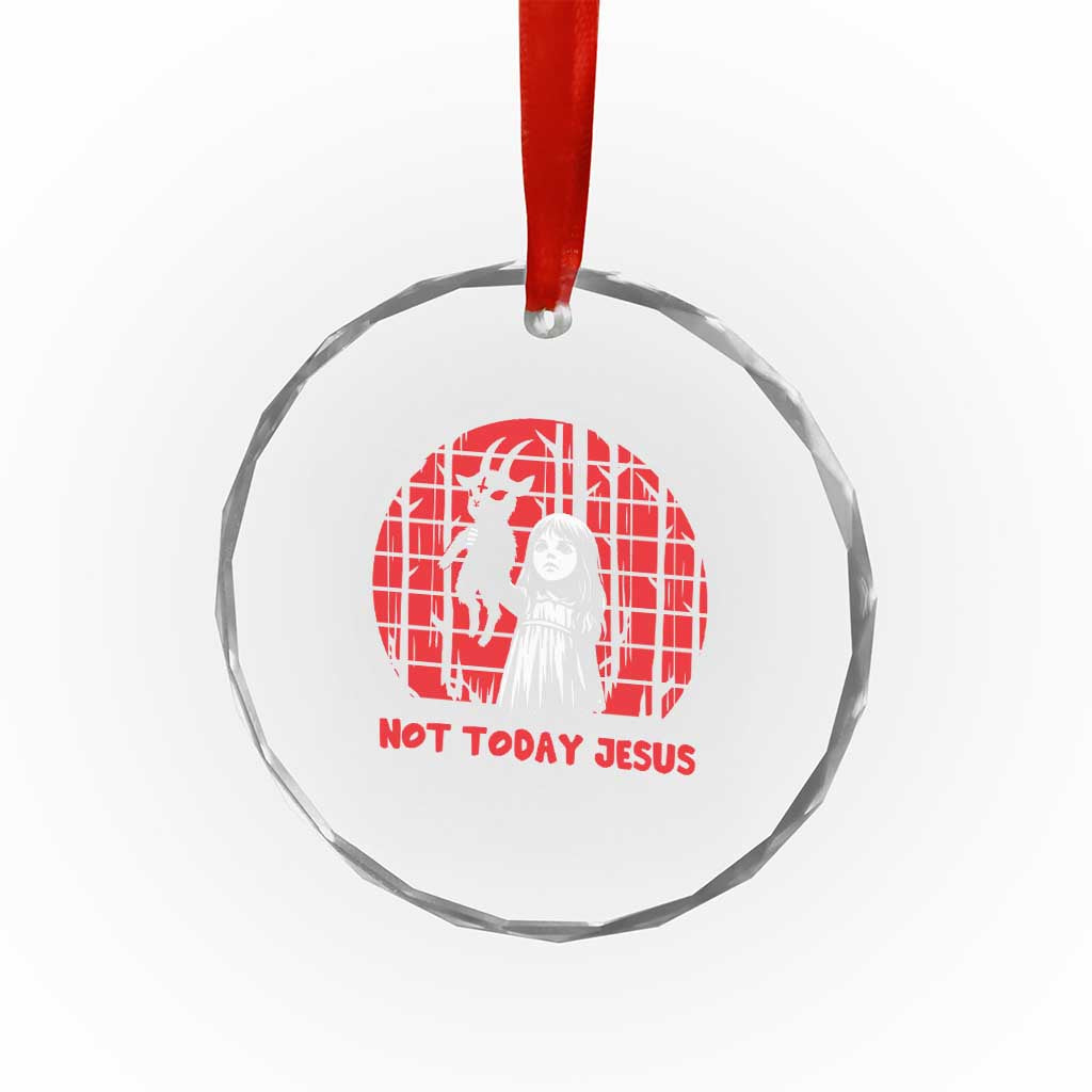 Not Today Jesus Crystal Glass Ornament Gothic Dark Art Pastel Goth Creepy Graphic
