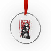 Not Today Jesus Gothic Dark Art Creepy Halloween Crystal Glass Ornament