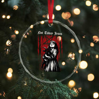 Not Today Jesus Gothic Dark Art Creepy Halloween Crystal Glass Ornament