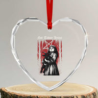 Not Today Jesus Gothic Dark Art Creepy Halloween Heart Crystal Glass Ornament