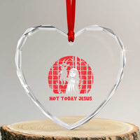 Not Today Jesus Heart Crystal Glass Ornament Gothic Dark Art Pastel Goth Creepy Graphic