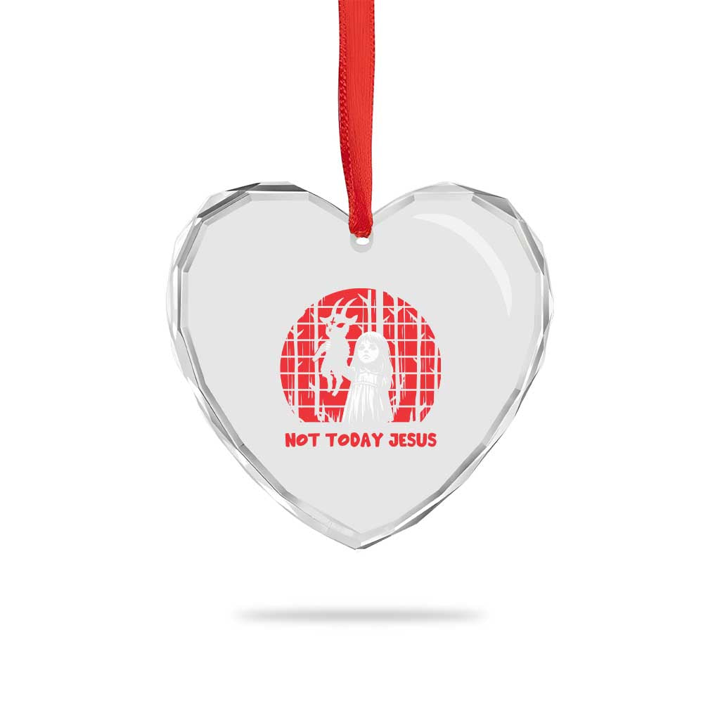 Not Today Jesus Heart Crystal Glass Ornament Gothic Dark Art Pastel Goth Creepy Graphic
