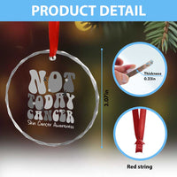 Not Today Melanoma Warrior Skeleton Cancer Fighter Crystal Glass Ornament