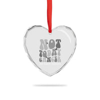 Not Today Melanoma Warrior Skeleton Cancer Fighter Heart Crystal Glass Ornament
