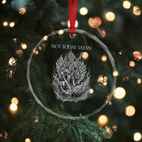 Not Today Satan Crystal Glass Ornament Saint Michael Fights Evil