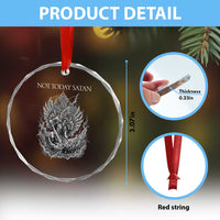 Not Today Satan Crystal Glass Ornament Saint Michael Fights Evil