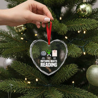 Nothing Beats Reading Heart Crystal Glass Ornament Rock Paper Scissors Read Book Lovers - Wonder Print Shop