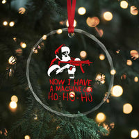 Now I Have A Machine Gun Crystal Glass Ornament Funny Retro Christmas 90s Movie Santa Gun Lovers - Wonder Print Shop
