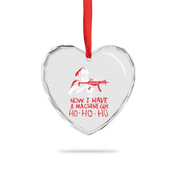 Now I Have A Machine Gun Heart Crystal Glass Ornament Funny Retro Christmas 90s Movie Santa Gun Lovers - Wonder Print Shop