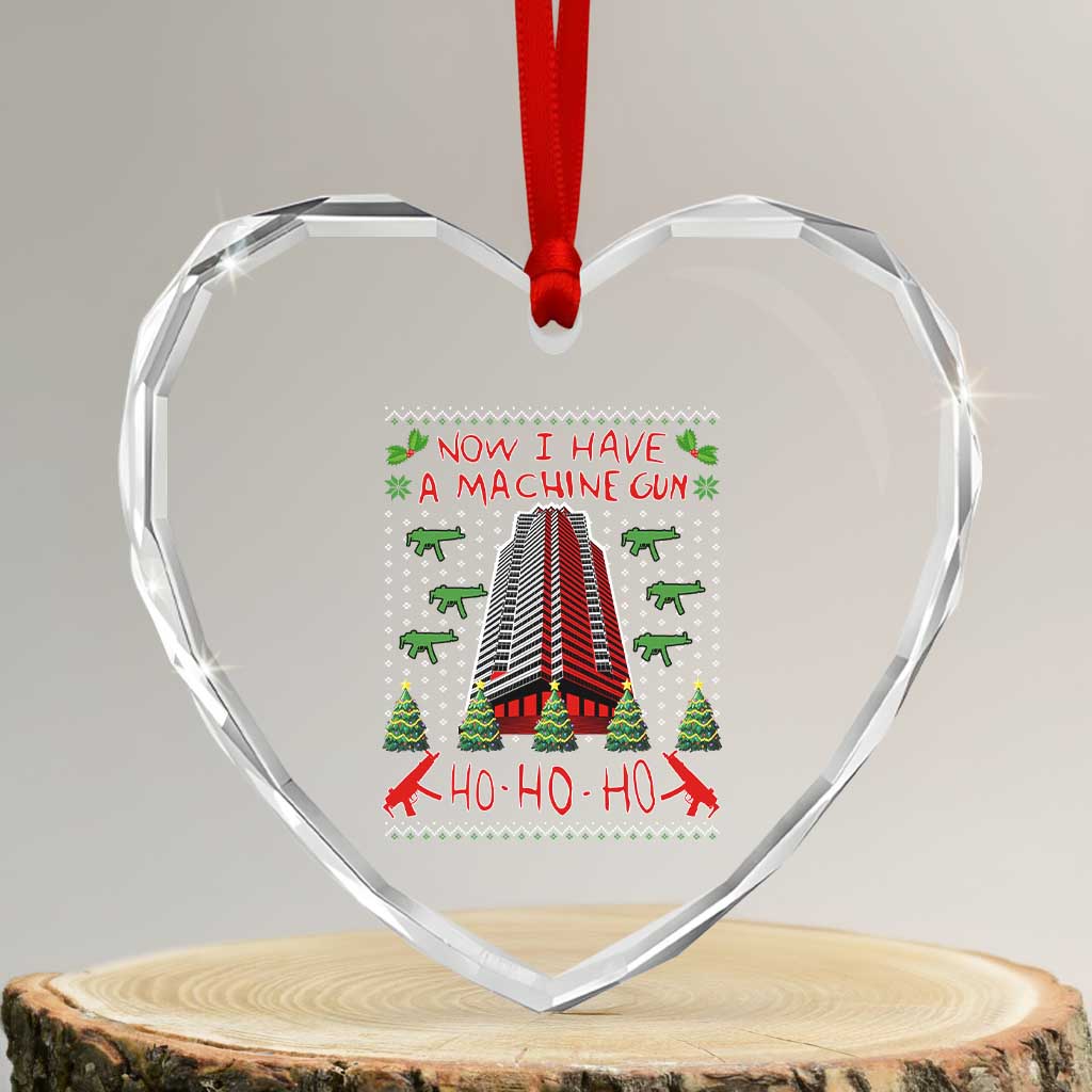 Now I Have A Machine Gun Heart Crystal Glass Ornament Nakatomi Plaza Christmas Party 1988 Ugly Xmas Gift - Wonder Print Shop