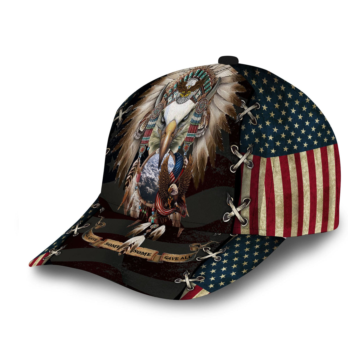 Premium Unique Cap American Flag Veteran Eagle Full Printed 3D Hat