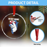 Nu Det Nuuk Nows Enough Crystal Glass Ornament Funny Saying Bear Greenlandic Flag