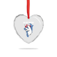 Nu Det Nuuk Nows Enough Heart Crystal Glass Ornament Funny Saying Bear Greenlandic Flag