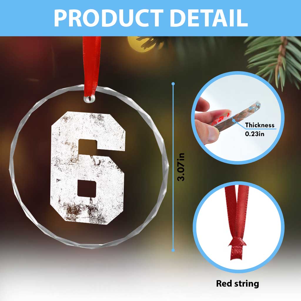 Number 6 Crystal Glass Ornament Matching 67 Meme 6th Birthday 6 Years - Wonder Print Shop